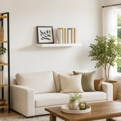 High Gloss White Floating Wall Shelf for Display