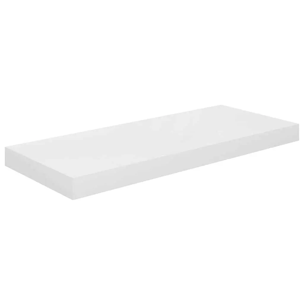 High Gloss White Floating Wall Shelf for Display