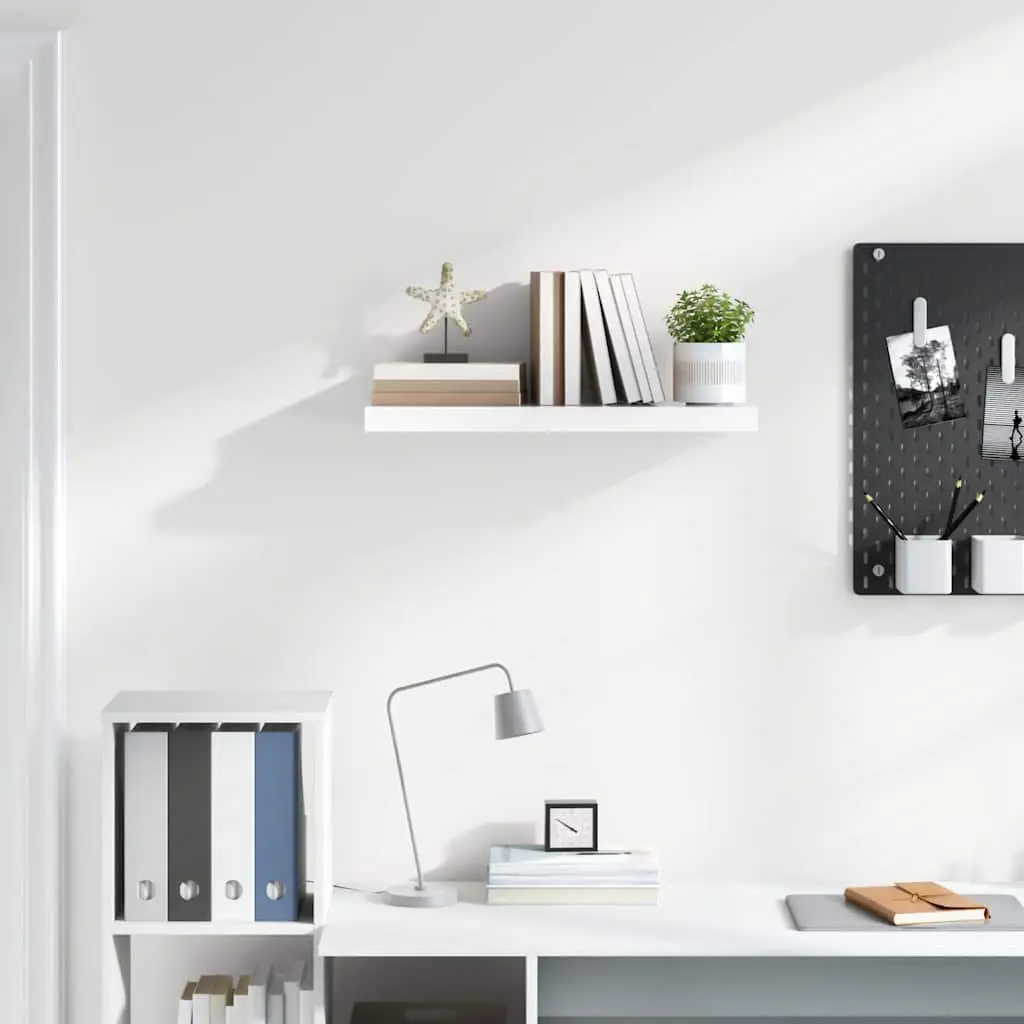 High Gloss White Floating Wall Shelf for Display