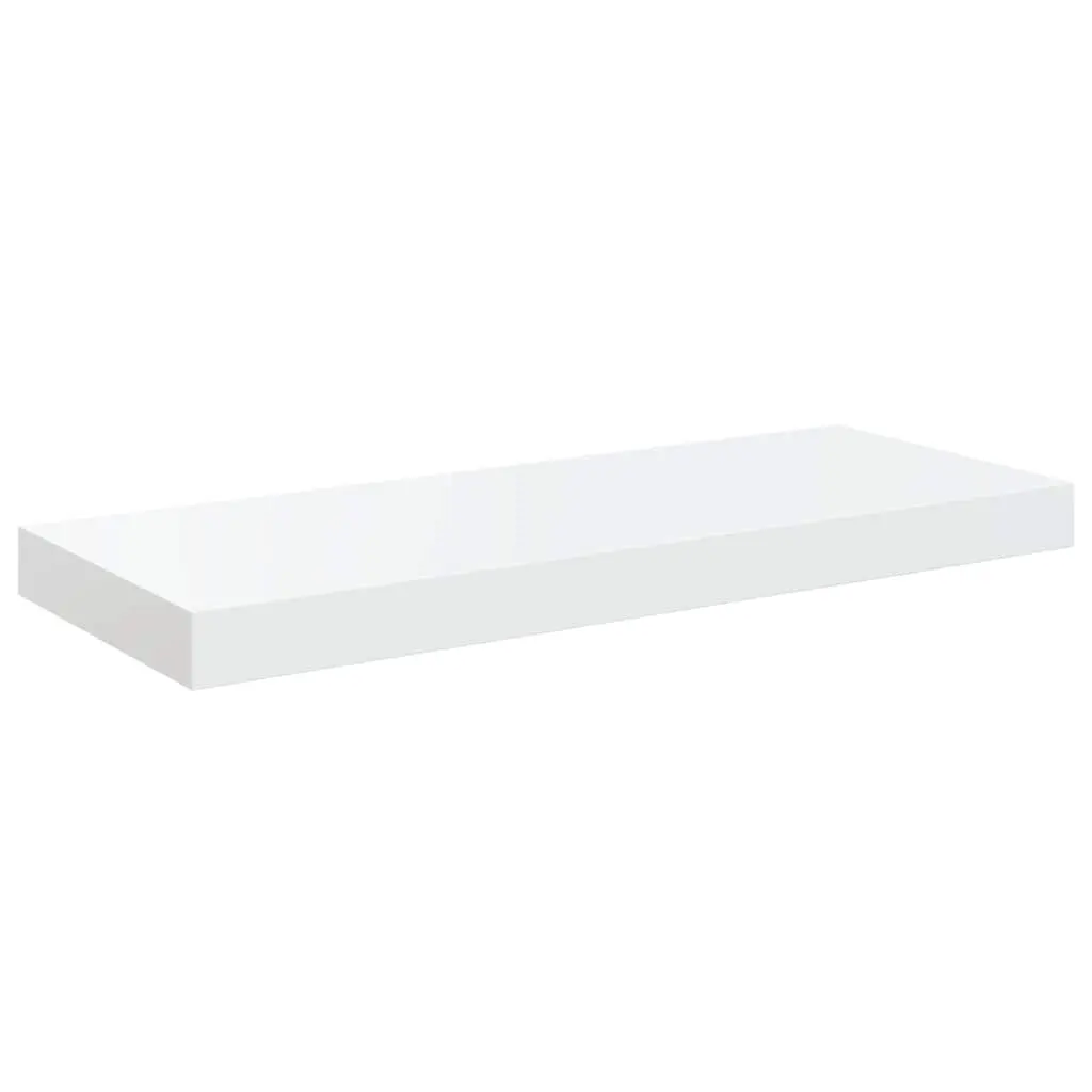 Floating Wall Shelves 2 pcs High Gloss White Display Ledge Storage Home Decor