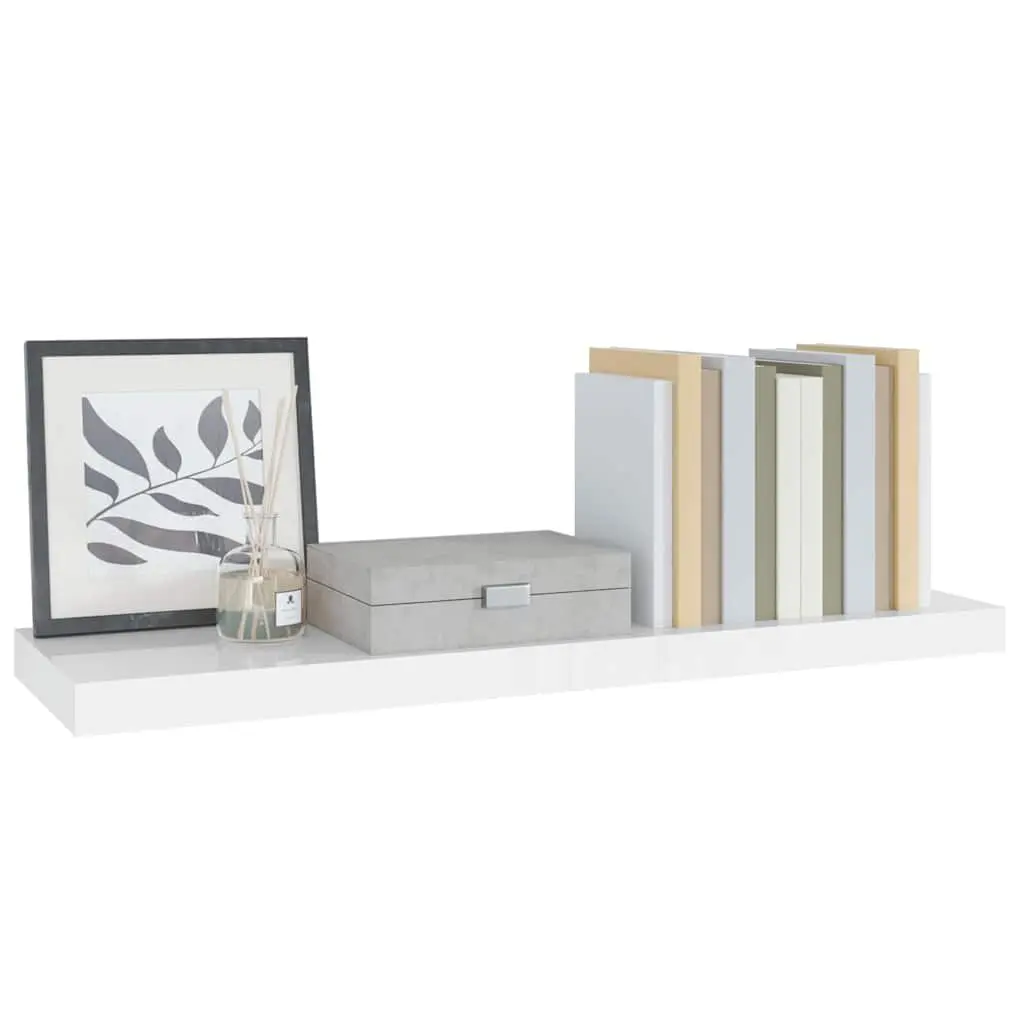 Floating Wall Shelf Honeycomb MDF 80 x 23.5 x 3.8 cm White