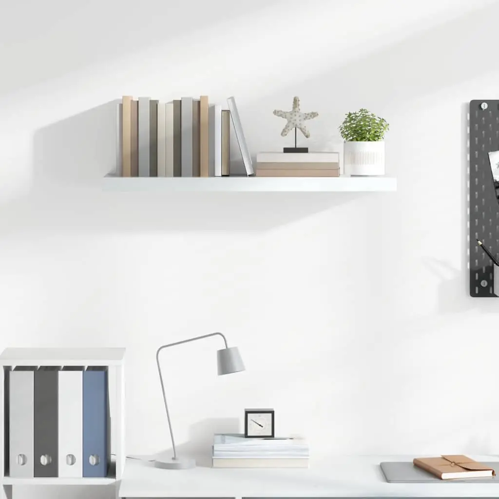Floating Wall Shelf Honeycomb MDF 80 x 23.5 x 3.8 cm White