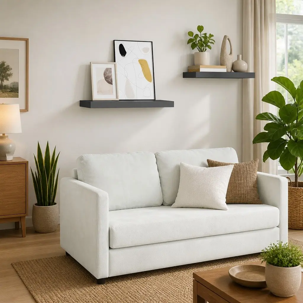 Grey Honeycomb Wall Shelf with Metal Frame for Display