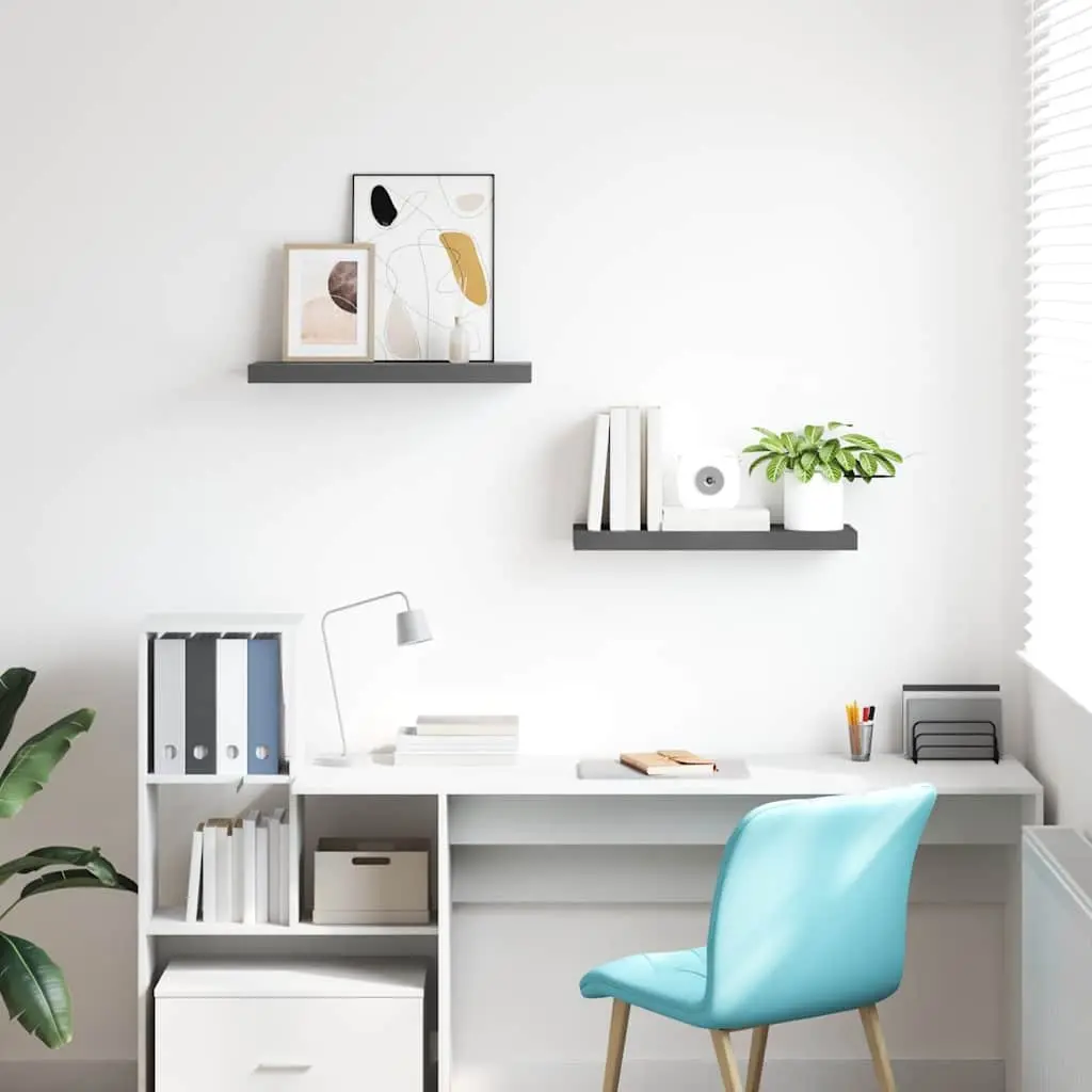 Floating Wall Shelves Set of 2 in Grey