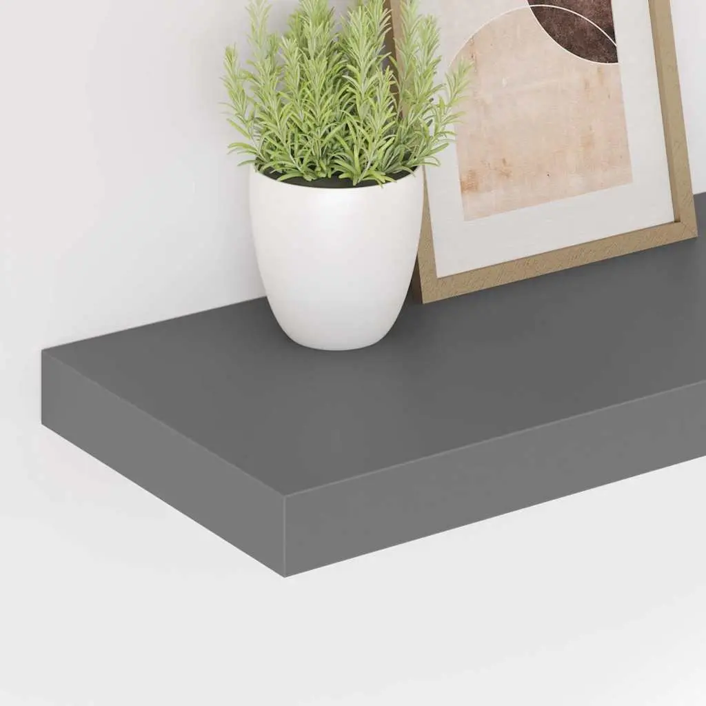 Floating Wall Shelves Set of 2 in Grey