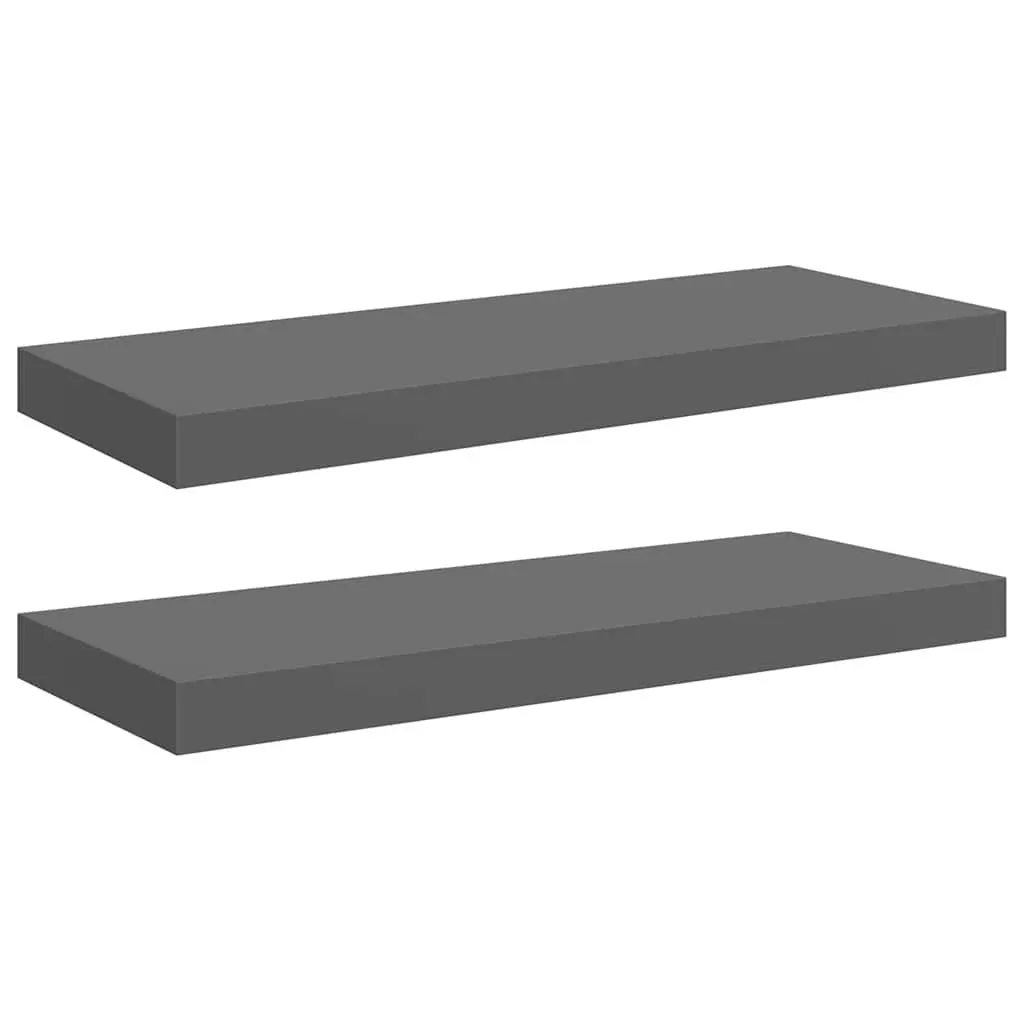 Floating Wall Shelves Set of 2 in Grey
