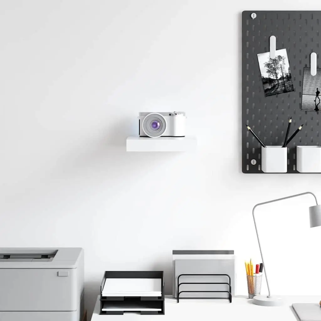 White Wall Shelf with Invisible Mounting System