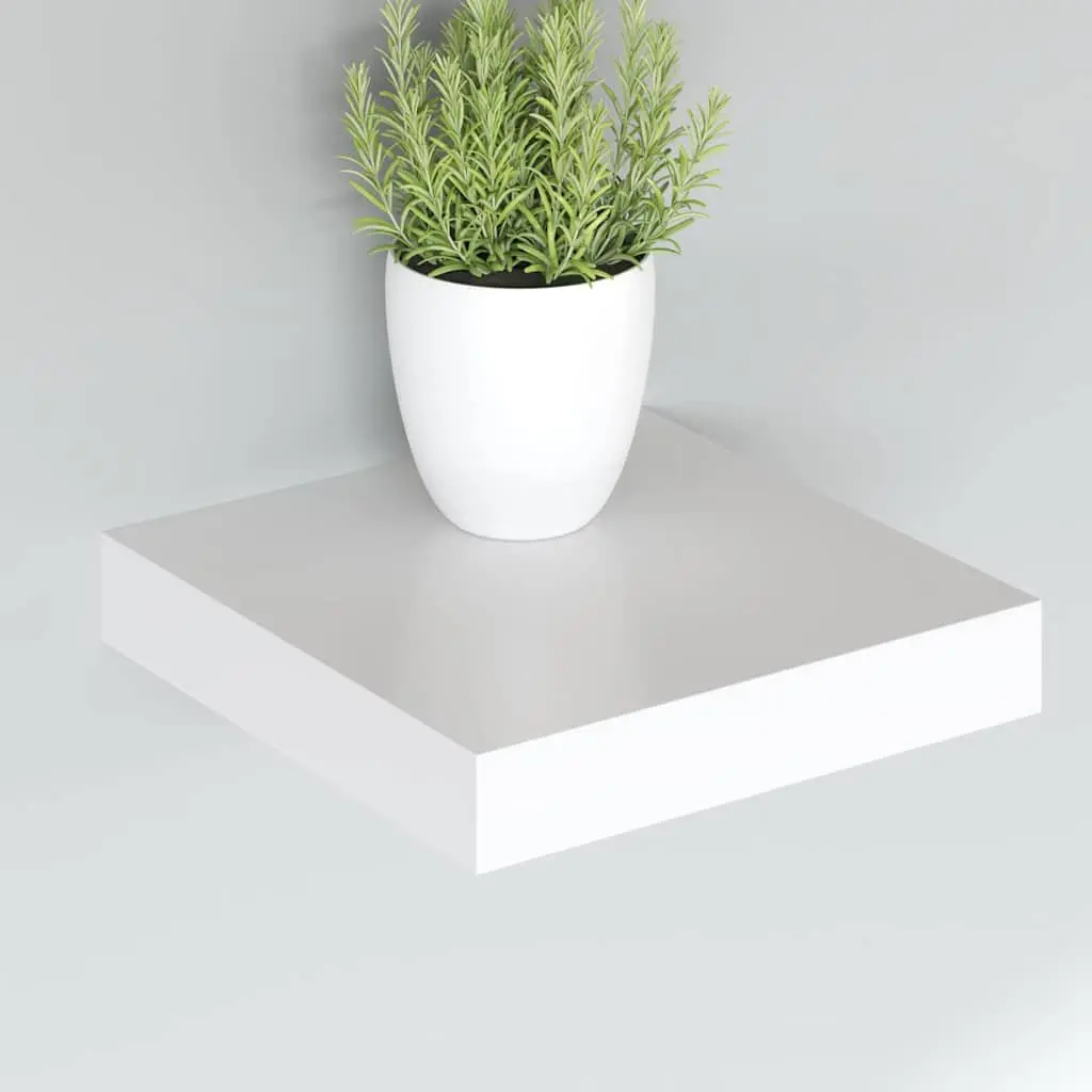 White Wall Shelf with Invisible Mounting System