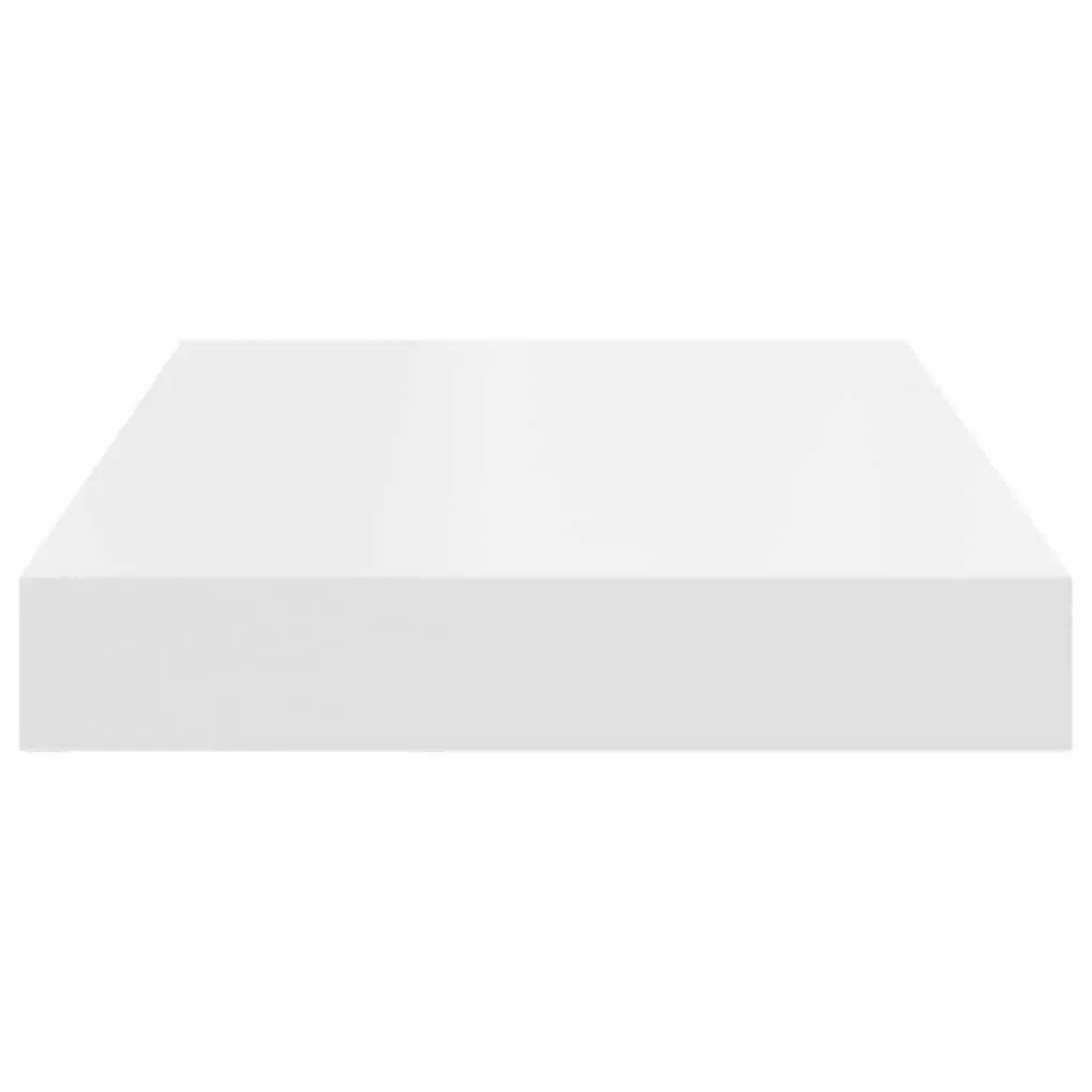 Floating Wall Shelves Honeycomb MDF Metal Frame 40 x 23.5 x 3.8 cm White Set of 2
