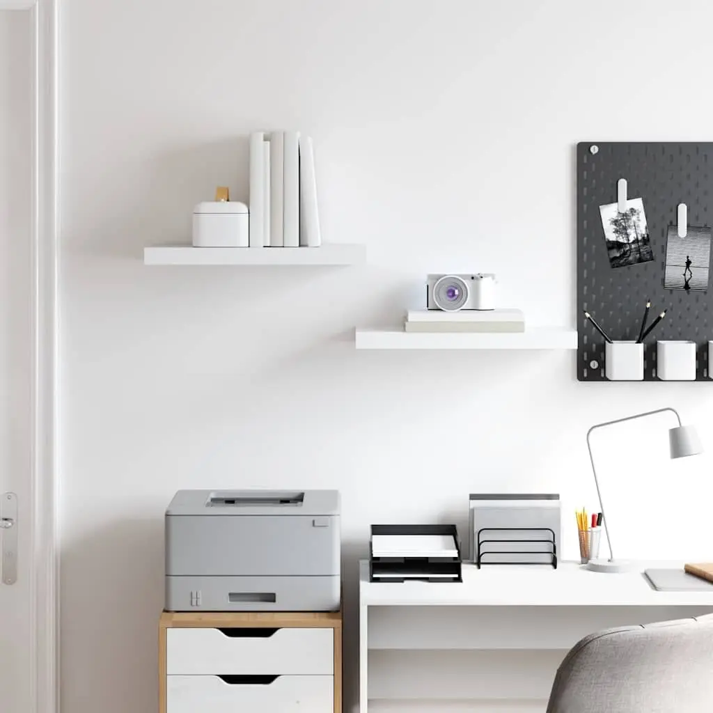 White Floating Wall Shelves Set for Display