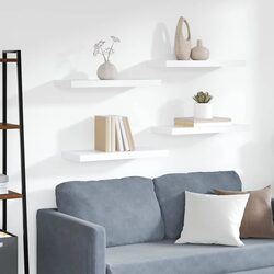Quality Floating Wall Shelves 4-Piece Set in White