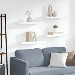 Quality Floating Wall Shelves 4-Piece Set in White