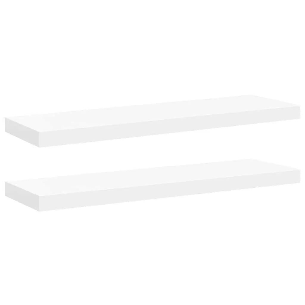 Floating Wall Shelves Set of 2 in White
