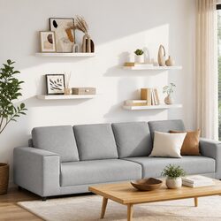 White Wall Shelves Set 4 pcs Floating Display Ledges Home Storage Decor