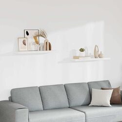 White Floating Wall Shelves Set of 2 for Display