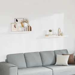 White Floating Wall Shelves Set of 2 for Display