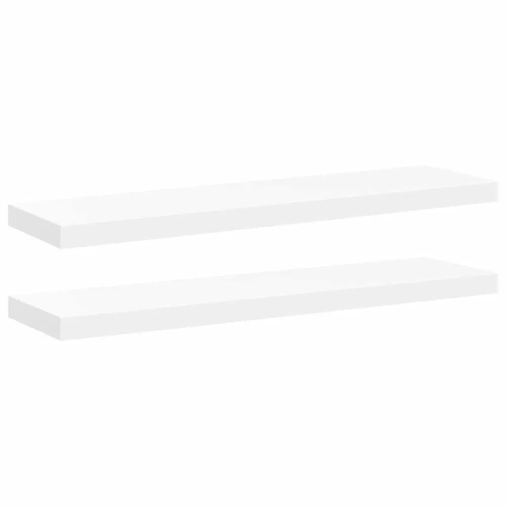 Floating Wall Shelves Honeycomb MDF 90 x 23.5 x 3.8 cm White 2 Piece