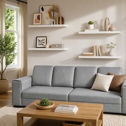 Floating Wall Shelves 4 Piece Set White Display Ledge Storage Home Decor