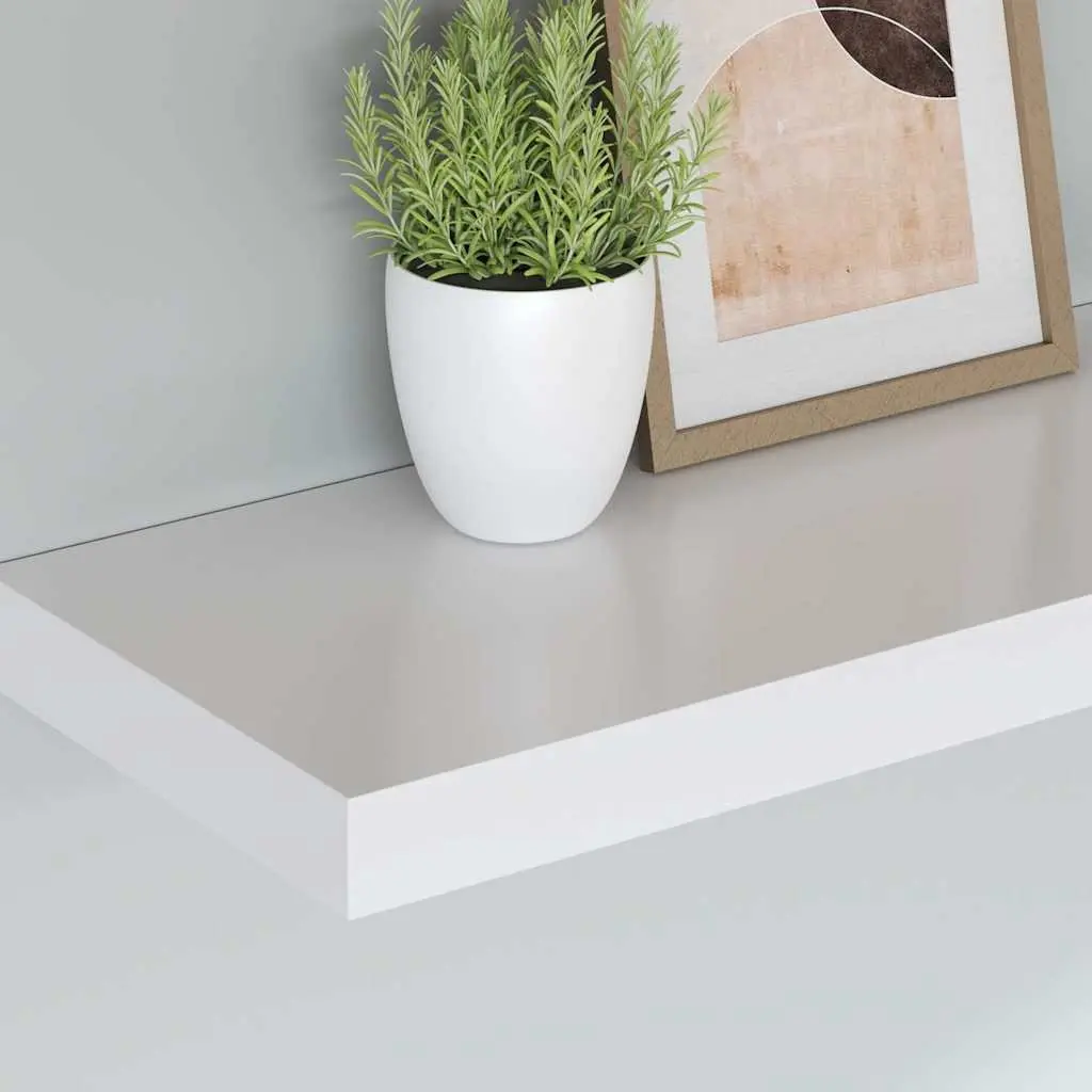 Floating Wall Shelves Honeycomb MDF Metal 90 x 23.5 x 3.8 cm White 4 Piece Set