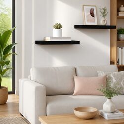 High-Quality Black Floating Wall Shelf for Display