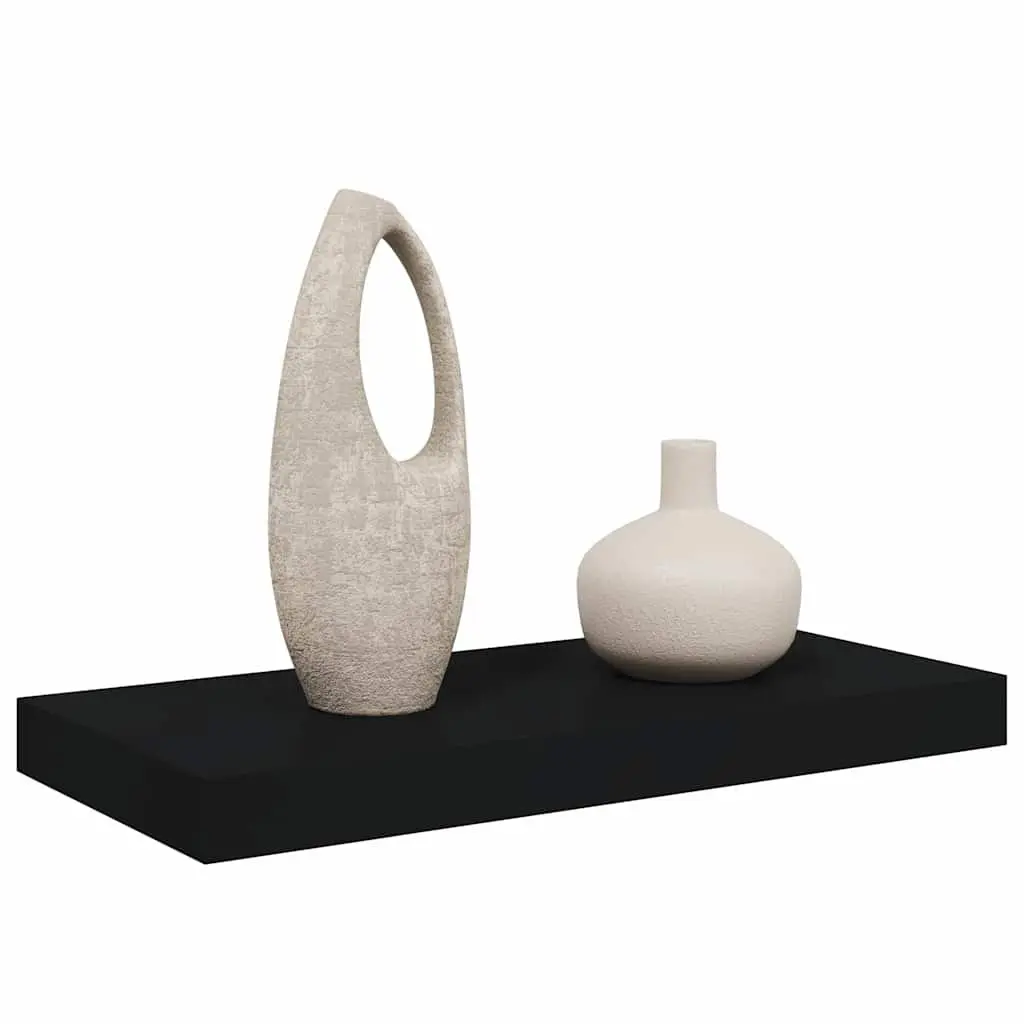 Black Floating Wall Shelf for Display