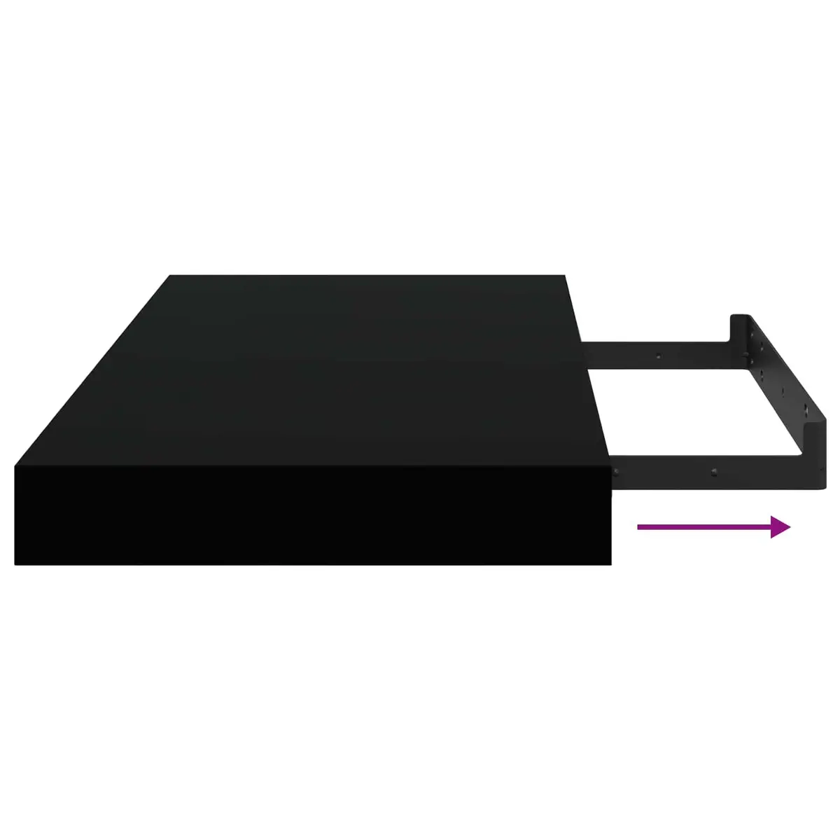 Black Floating Wall Shelf for Display