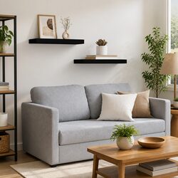 High-Quality Floating Wall Shelves, 2 pcs Black 50x23.5x3.8 cm
