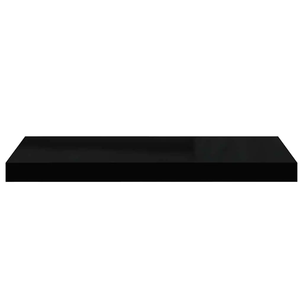Black Floating Wall Shelf with Invisible Mounting System
