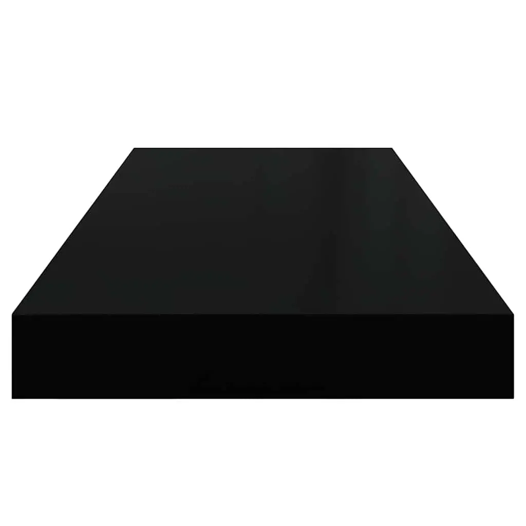Wall Shelves Floating Black MDF 60 x 23.5 x 3.8 cm Storage Rack Home Decor Organizer 4 Piece