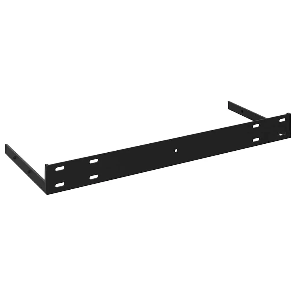 Black Floating Wall Shelf for Display and Storage