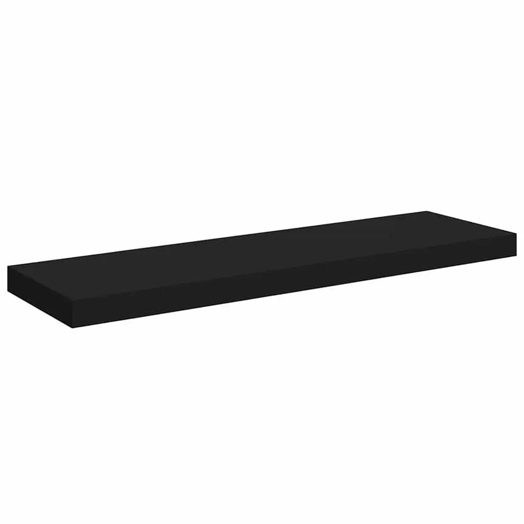 Black Floating Wall Shelf for Display and Storage