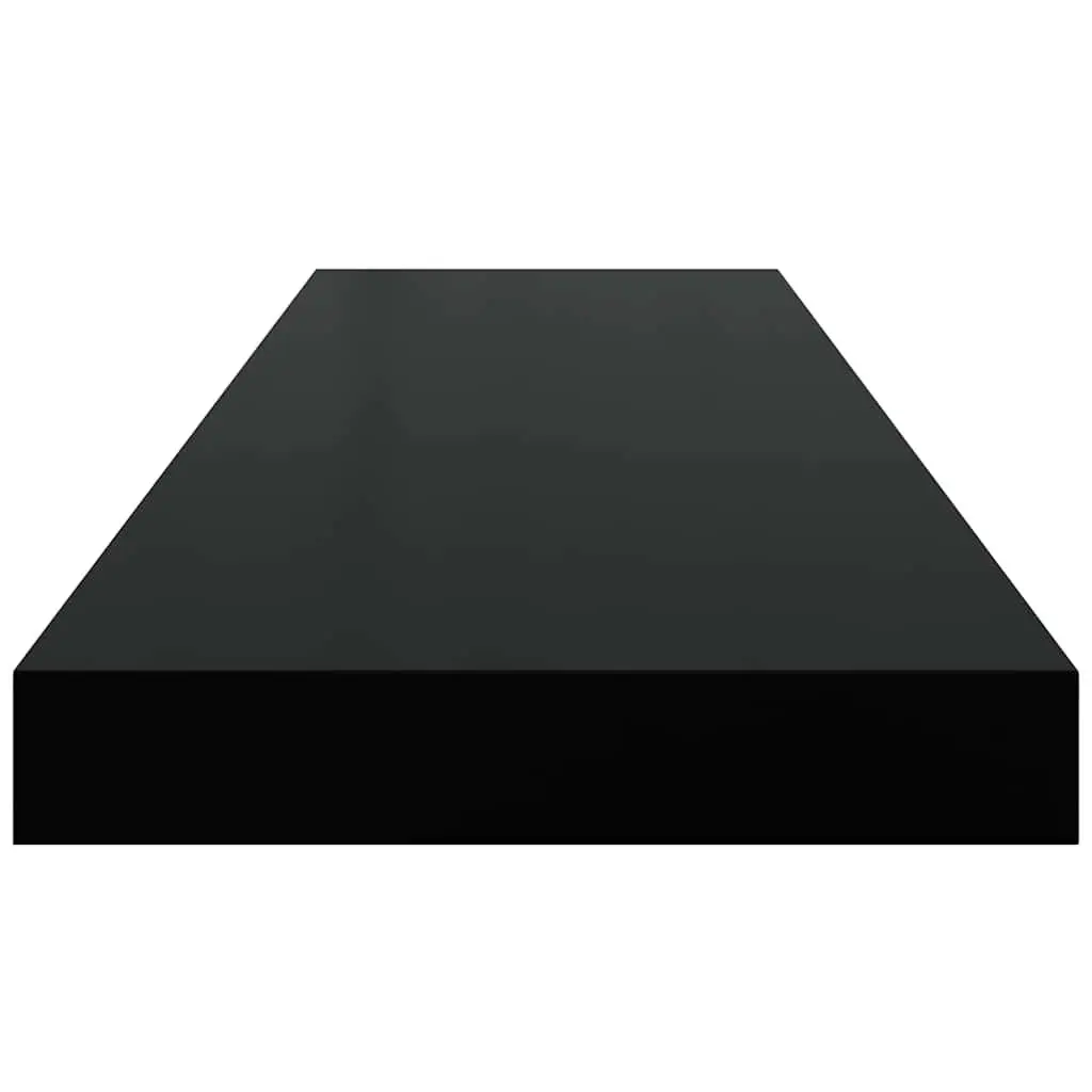Black Floating Wall Shelf for Display and Storage