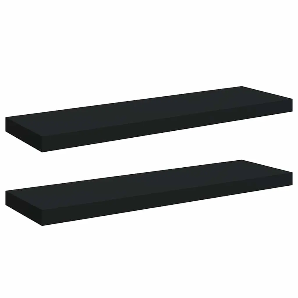 Wall Shelves Honeycomb MDF 80x23.5x3.8 cm Black 2 Piece Display Ledge Home Decor