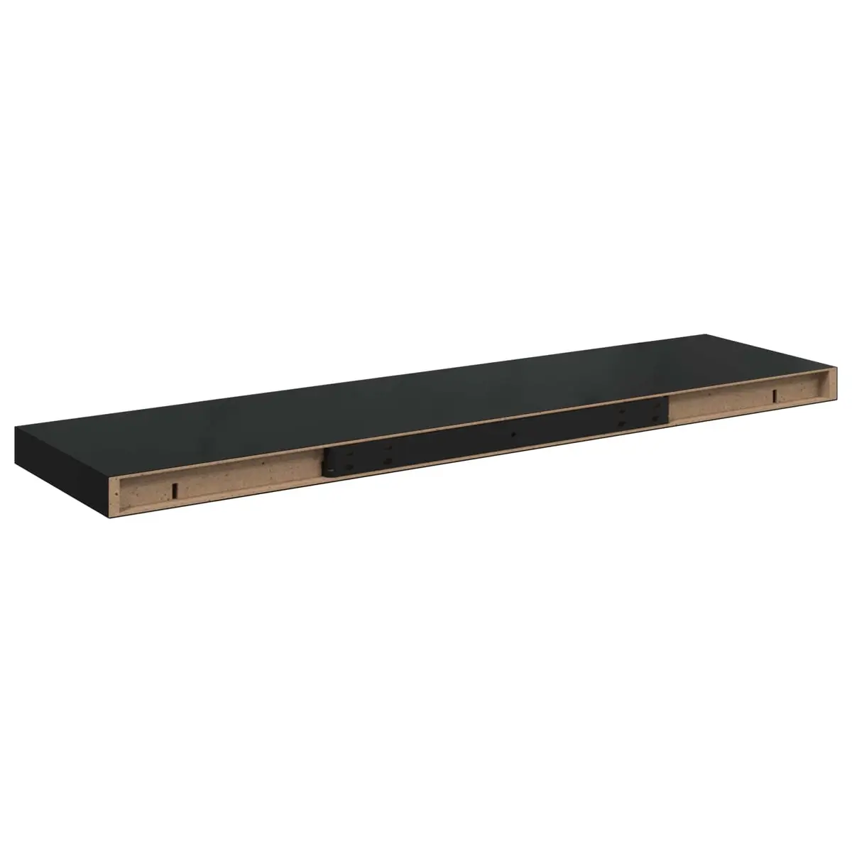 Black Floating Wall Shelf for Displaying Items
