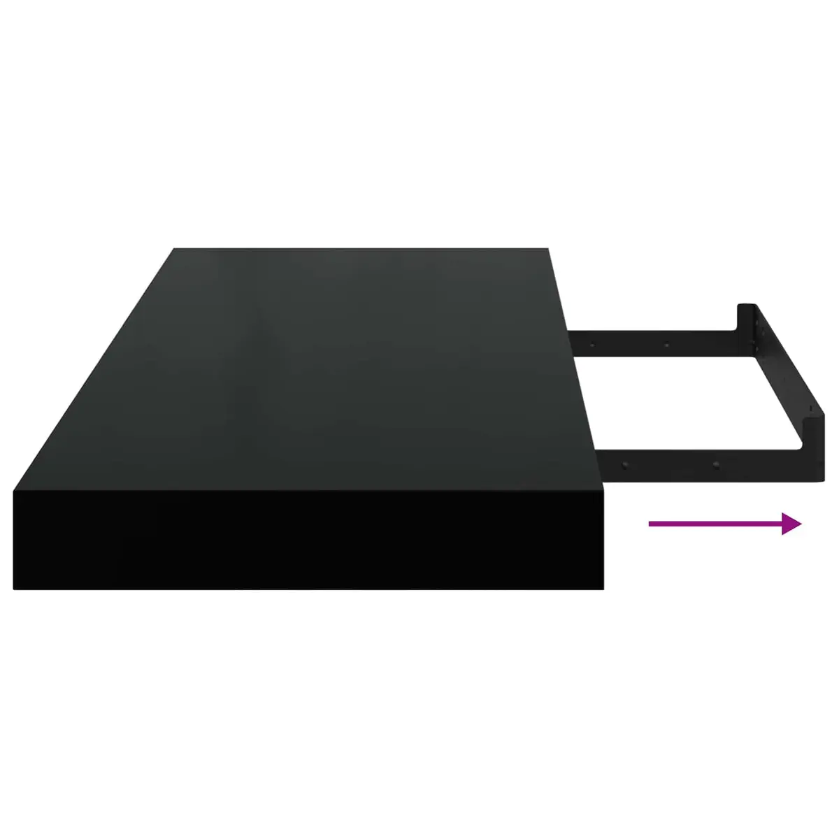 Black Floating Wall Shelf for Displaying Items