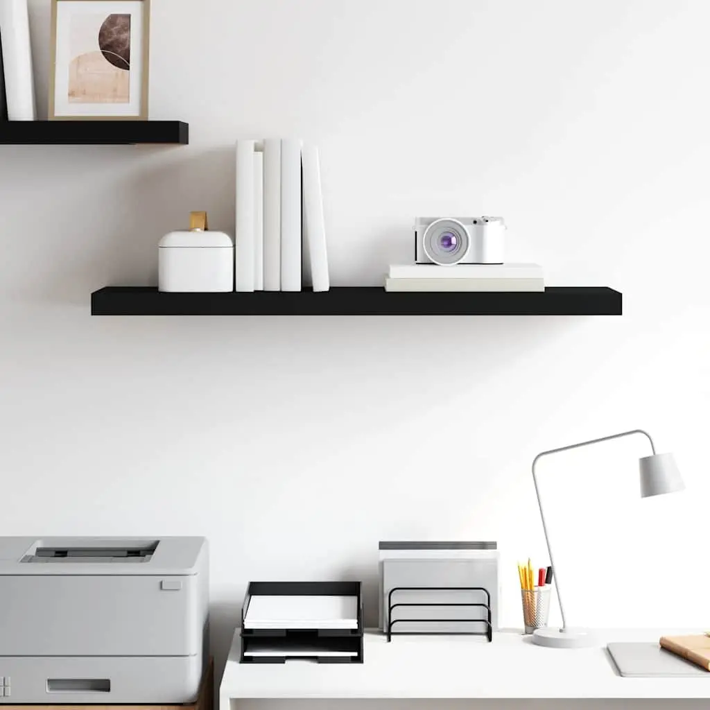 Black Floating Wall Shelf for Displaying Items