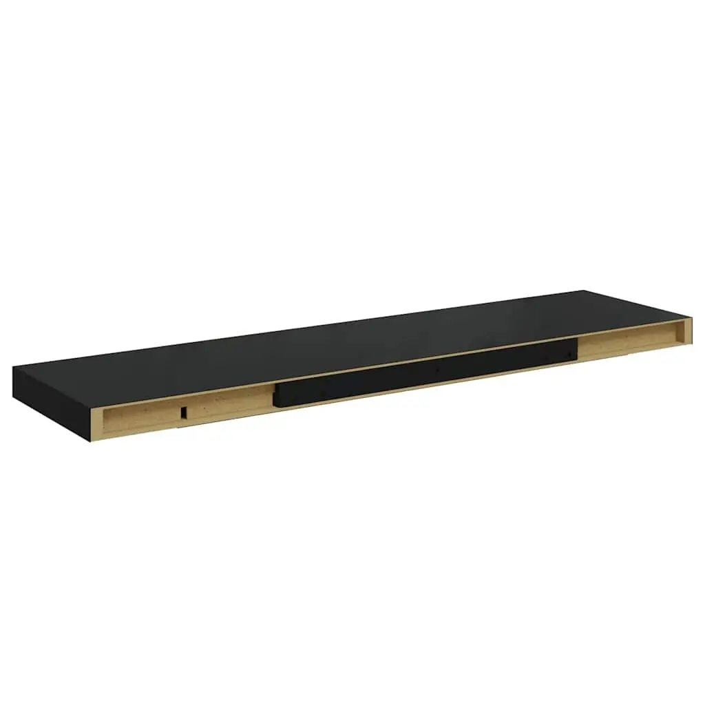 Floating Wall Shelves 2 pc Black 90x23.5x3.8 cm Display Storage Home Decor