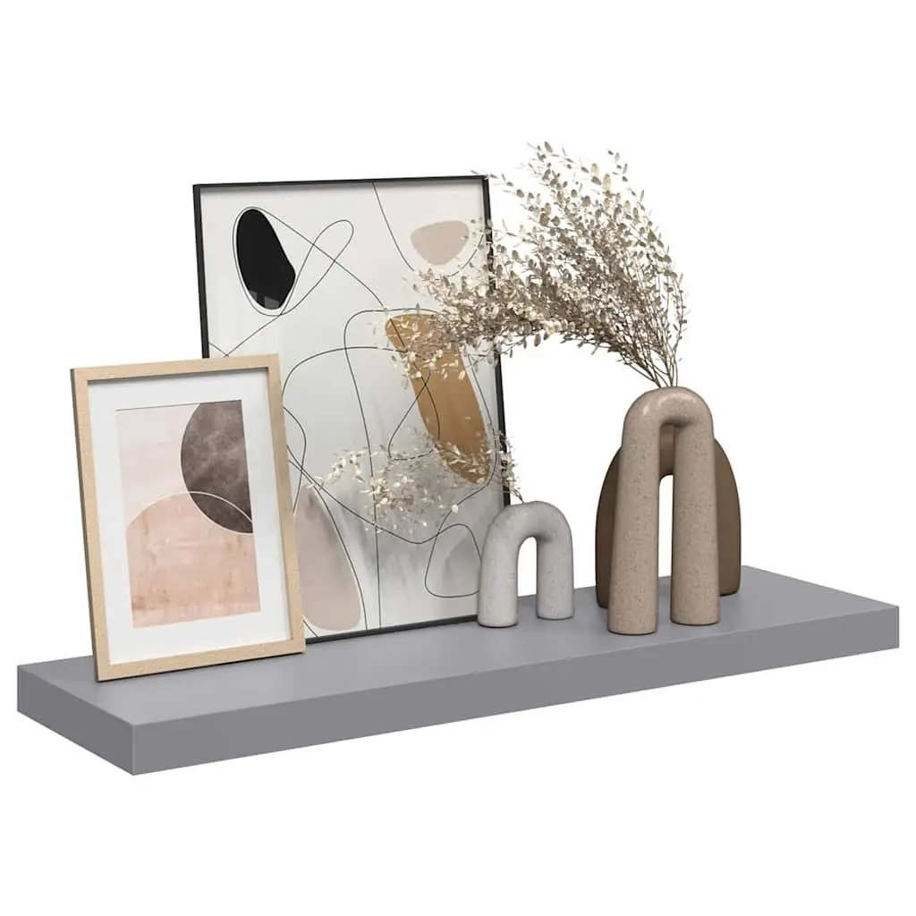 Floating Wall Shelf Grey Display Ledge Storage Rack Home Decor Organiser