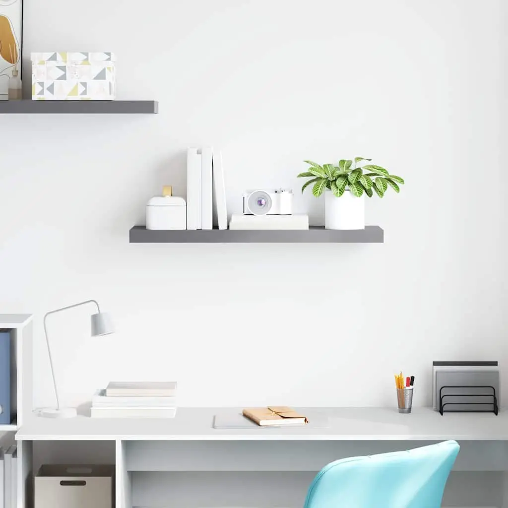 Floating Wall Shelf Grey Display Ledge Storage Rack Home Decor Organiser