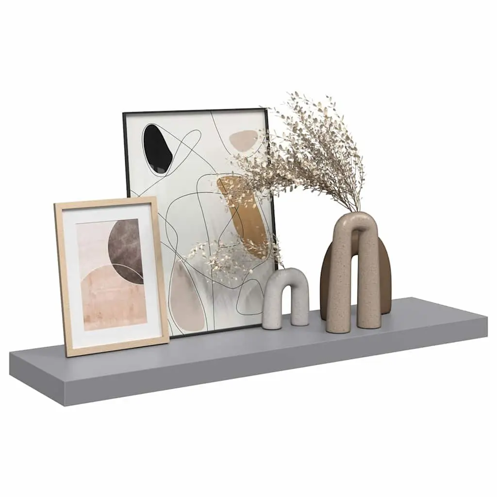 Floating Wall Shelf with Durable Grey Finish