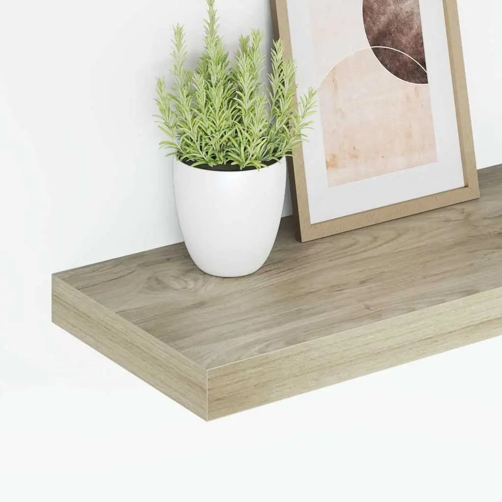 Floating Wall Shelves 2 Pieces Brown Display Shelf Storage Home Decor 60x23.5cm