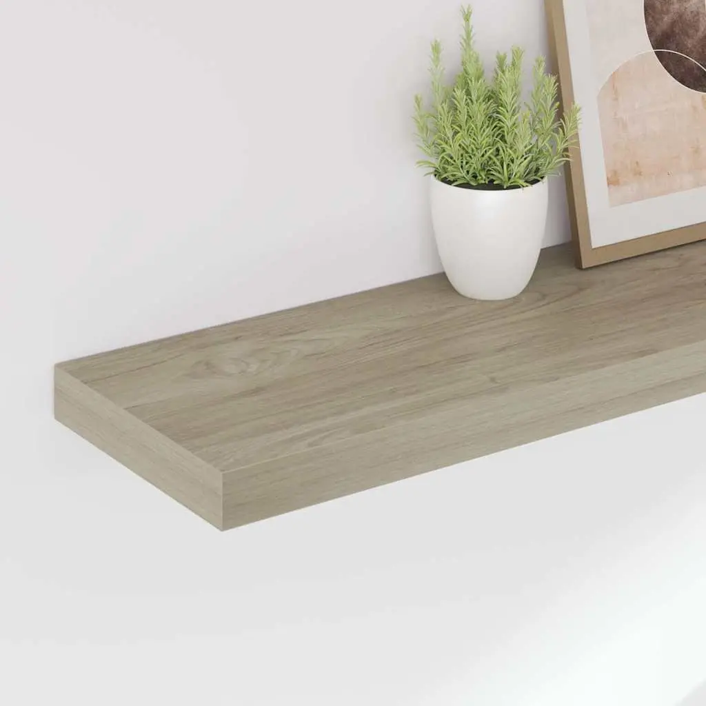 Wall Shelves Honeycomb MDF Metal Frame 80 x 23.5 x 3.8 cm Brown 2 Piece