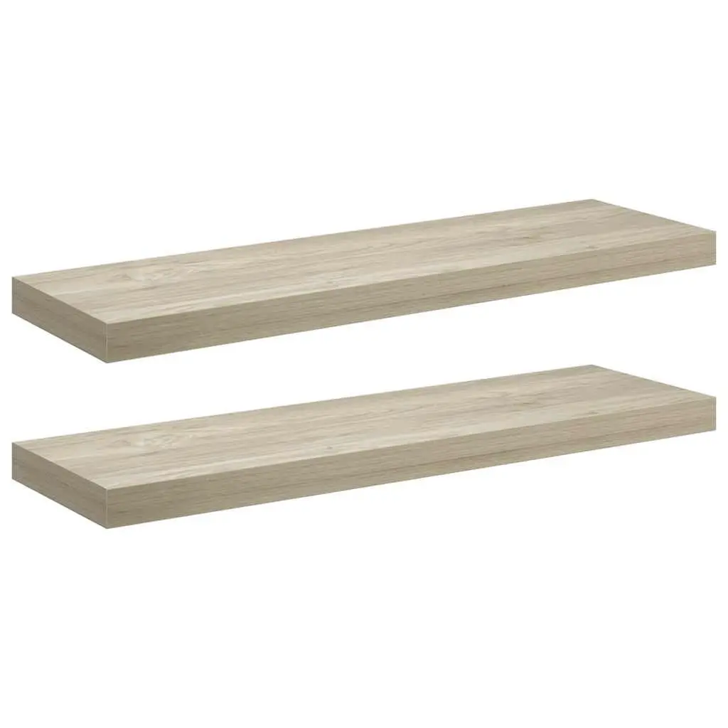 Wall Shelves Honeycomb MDF Metal Frame 80 x 23.5 x 3.8 cm Brown 2 Piece