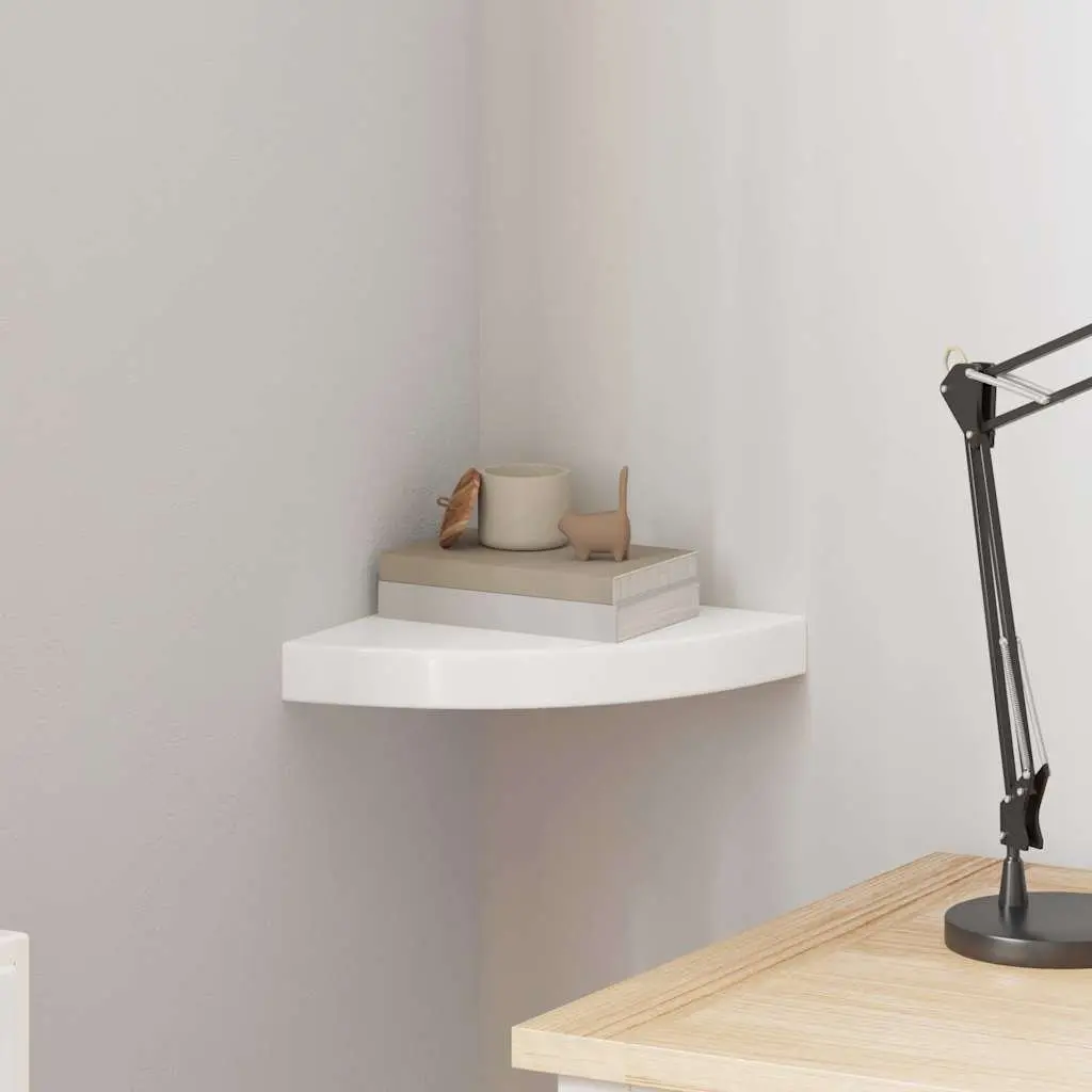 High Gloss Floating Corner Wall Shelf for Display