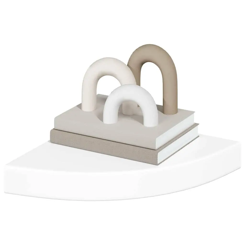 High Gloss Floating Corner Wall Shelf for Display
