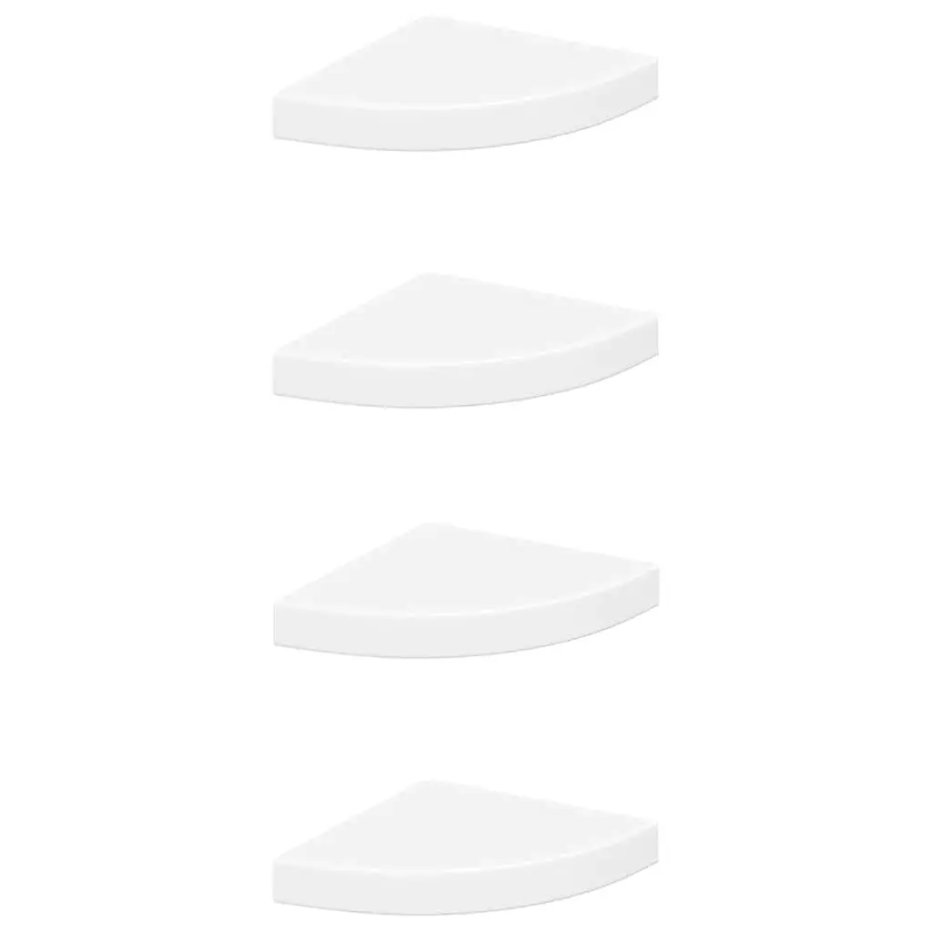 Floating Corner Shelves MDF 25 x 25 x 3.8 cm White 4 Pieces