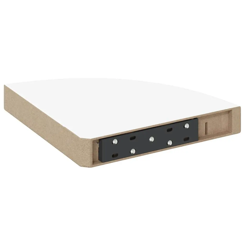 Floating Corner Shelves MDF 25 x 25 x 3.8 cm White 4 Pieces