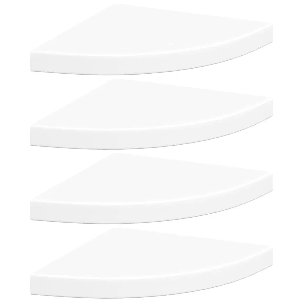 Floating Corner Shelves Honeycomb MDF 35x35x3.8 cm White 4 Piece