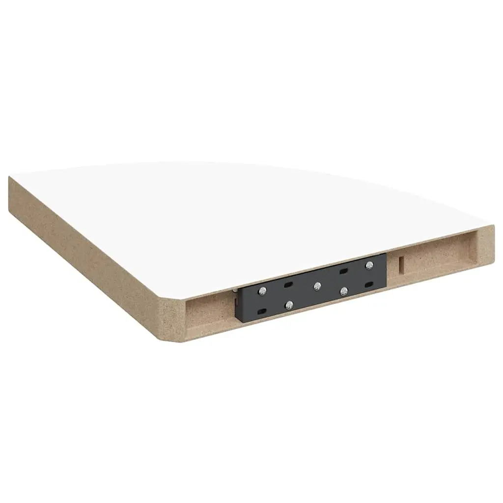 Floating Corner Shelves Honeycomb MDF 35x35x3.8 cm White 4 Piece