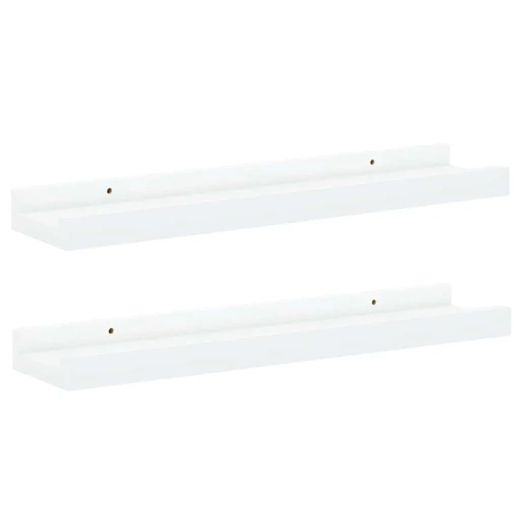 Picture Frame Ledge Shelves Lacquered MDF 40x9x3 cm White 2 Piece